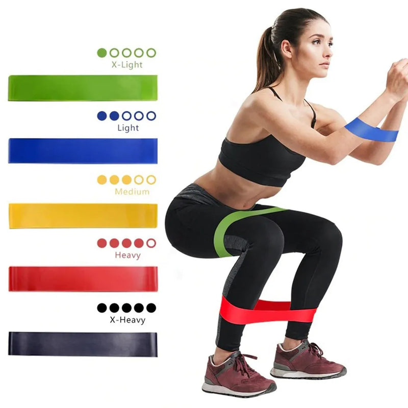 Kit 5 Faixas Elásticas Para Exercícios Multifuncional Yoga Fisioterapia e Treino Academia