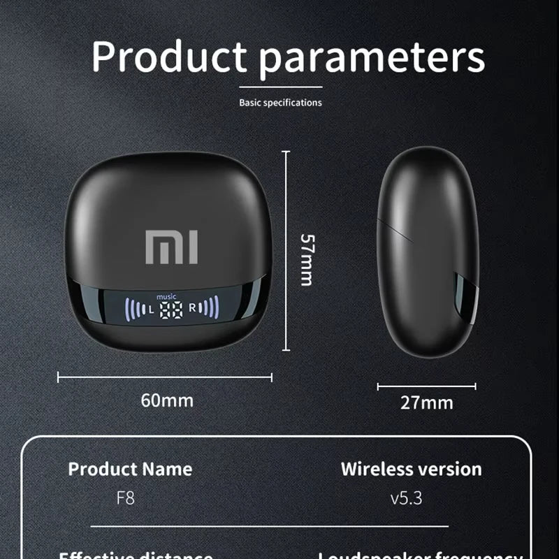 Xiaomi F8 Wireless Headphones Bluetooth Headset Noise Reduction Earphones Led Display Sport Original Earbuds For Android iOS